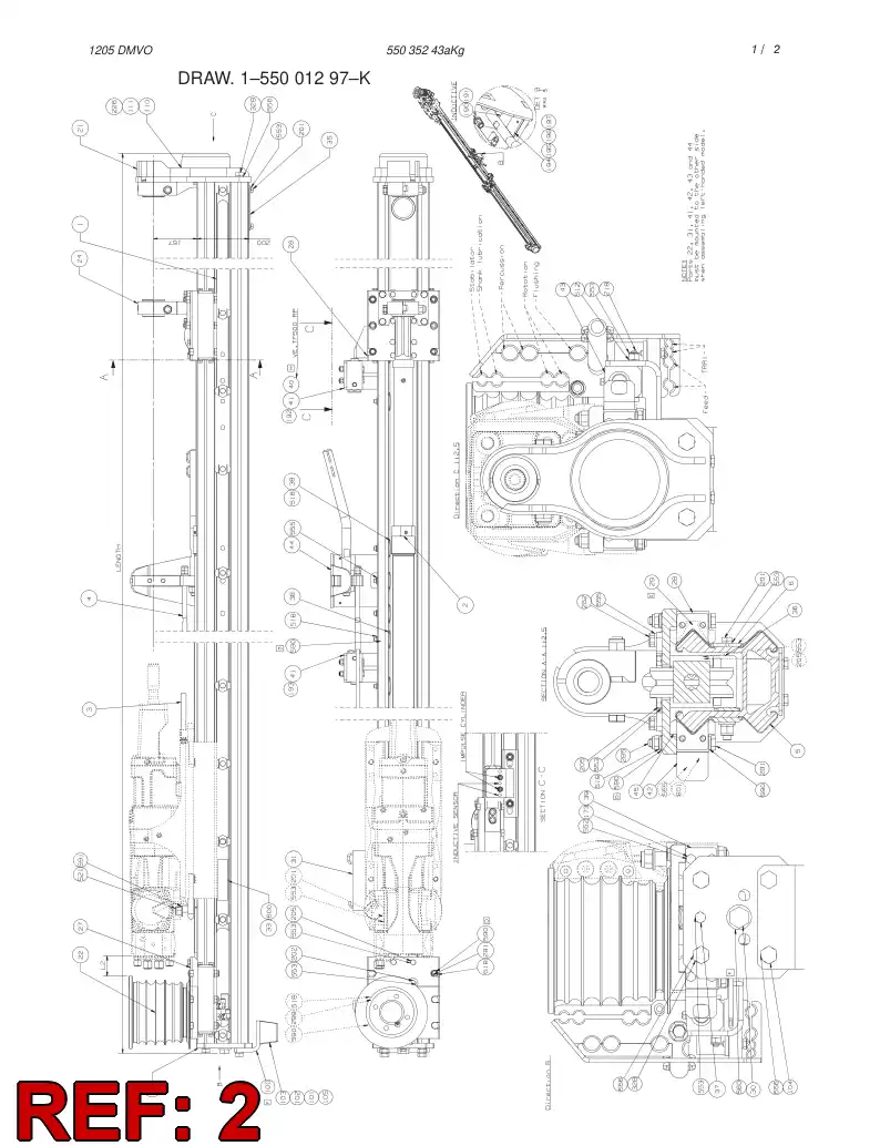 55001442 550 014 42 CYLINDER - Sandvik Technical Drawing