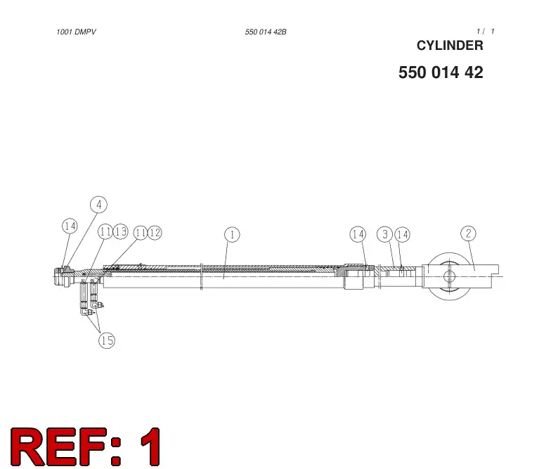 55001443 550 014 43 CYLINDER - Sandvik Technical Drawing