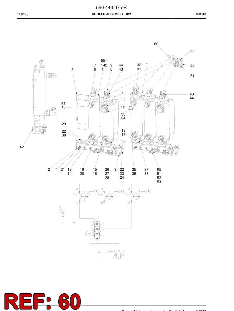 55001537a 550 015 37a Bracket - Sandvik Technical Drawing