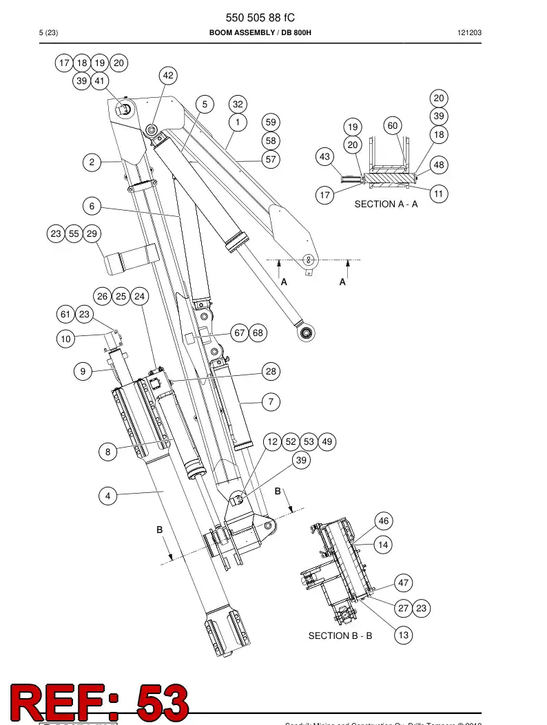55001799a 550 017 99a Washer - Sandvik Technical Drawing