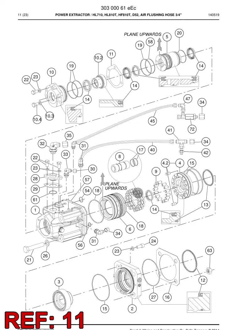 55001847a 550 018 47a Gasket - Sandvik Technical Drawing