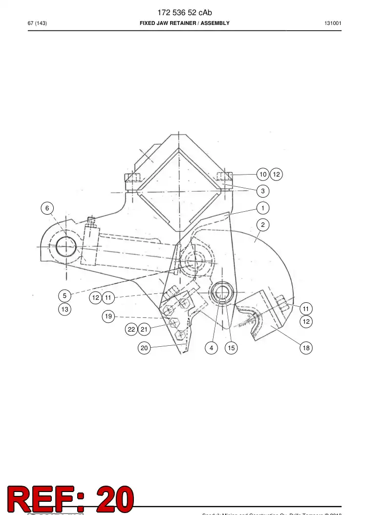 55001979 550 019 79 Plate, Guide - Sandvik Technical Drawing