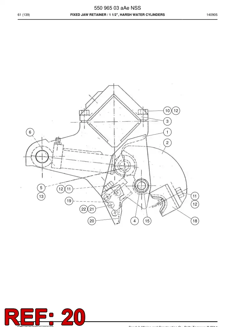 55001979a 550 019 79a Plate, Guide - Sandvik Technical Drawing