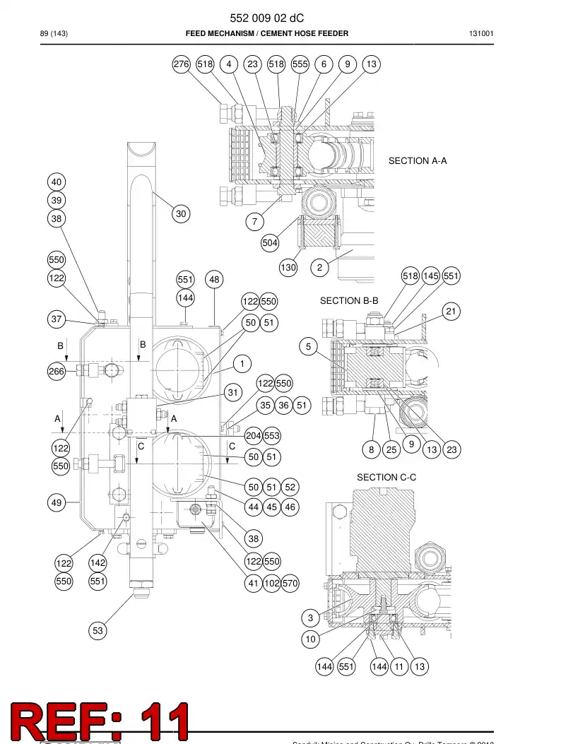 55002005 550 020 05 Shaft - Sandvik Technical Drawing