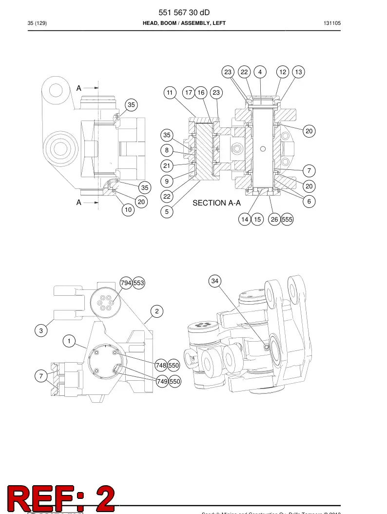 55002015b 550 020 15b Swing Piece - Sandvik Technical Drawing
