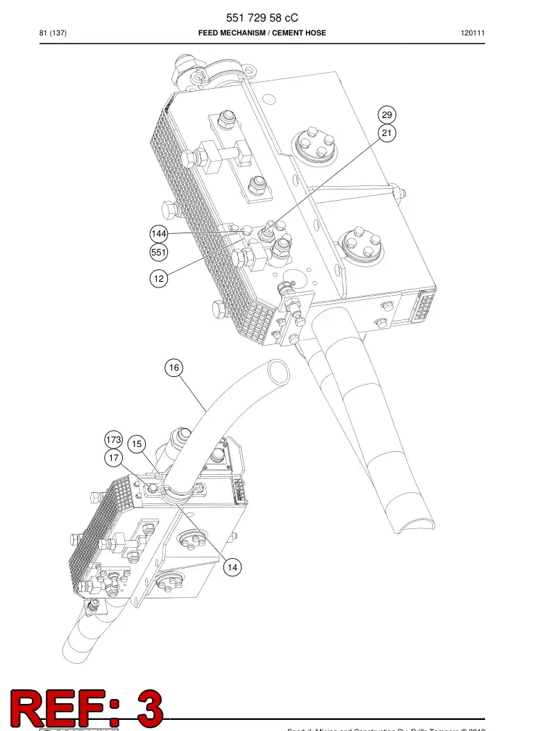 55002037 550 020 37 Drive wheel - Sandvik Technical Drawing