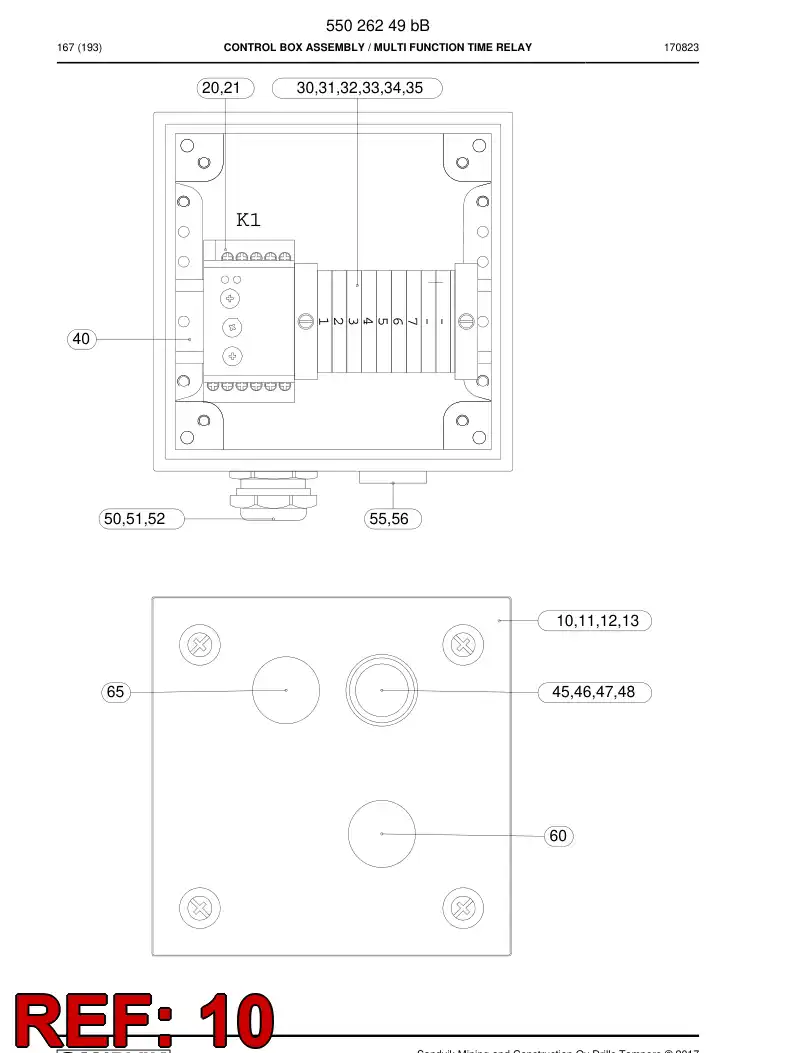 55002043 550 020 43 Enclosure, Steel - Sandvik Technical Drawing