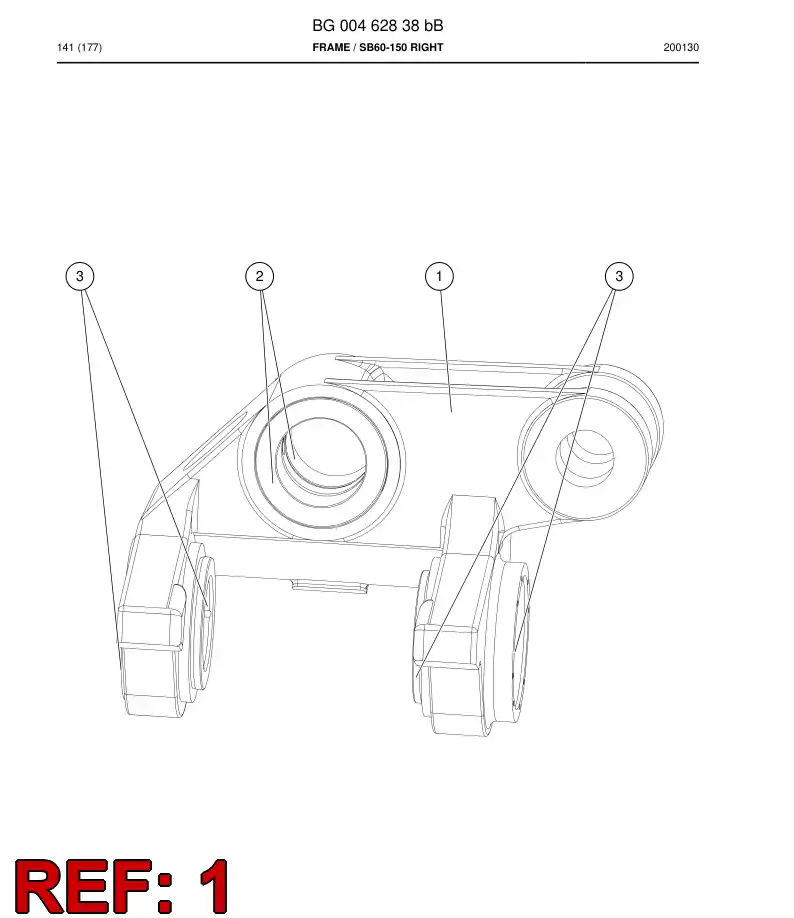 55002046b 550 020 46b Frame - Sandvik Technical Drawing