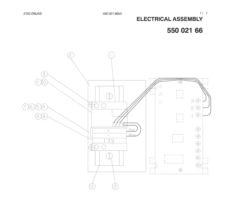 55002166bA 550 021 66bA ELECTRICAL ASSEMBLY - Sandvik Technical Drawing