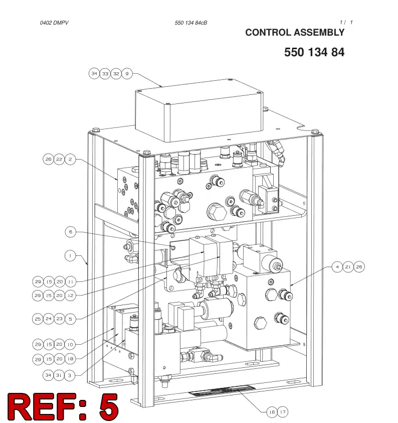 55002201 550 022 01 ELECTRIC COMPONENT ASSEMBLY - Sandvik Technical Drawing