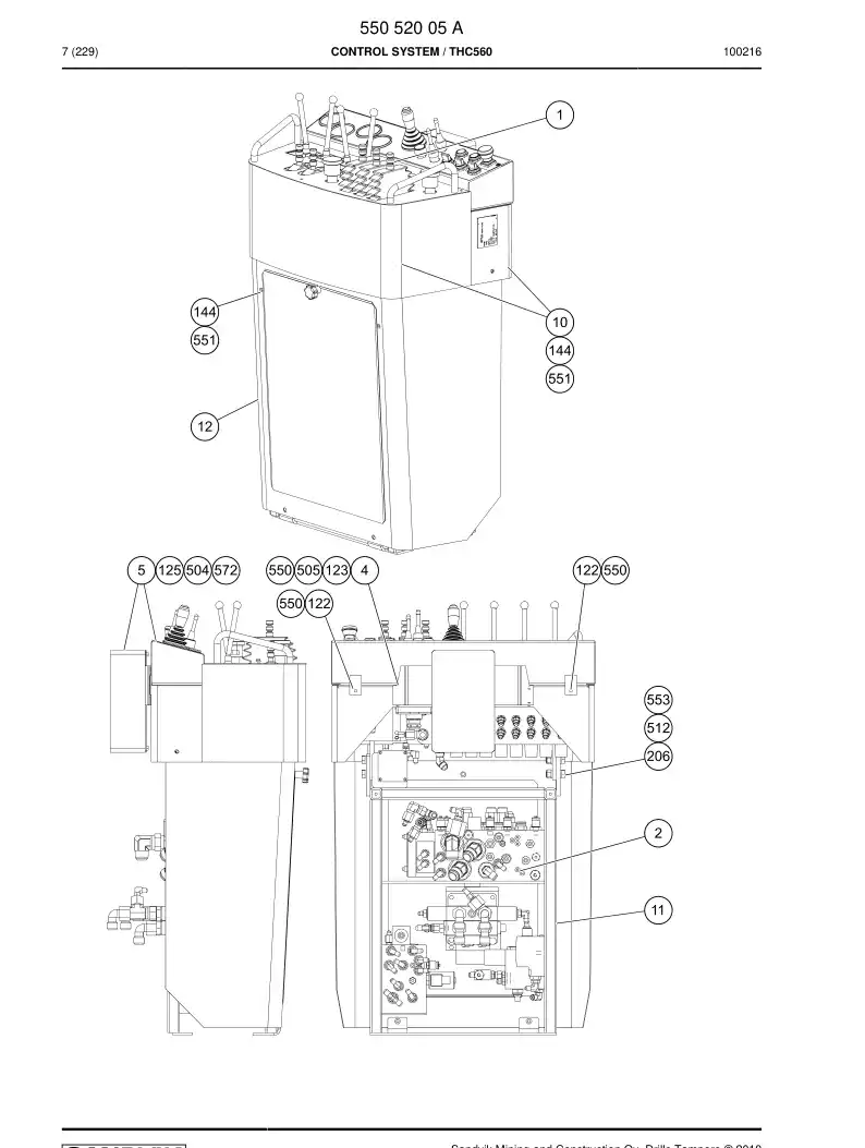 55002260a 550 022 60a Plate, Cover - Sandvik Technical Drawing
