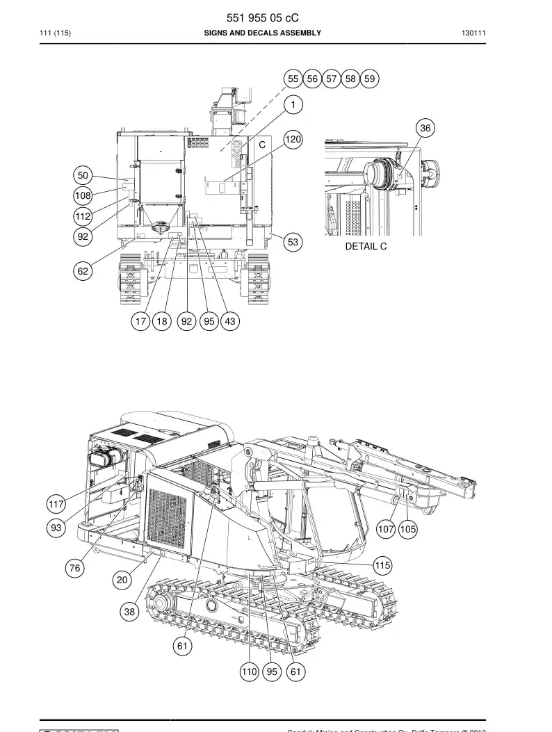 55002305c 550 023 05c Sign - Sandvik Technical Drawing