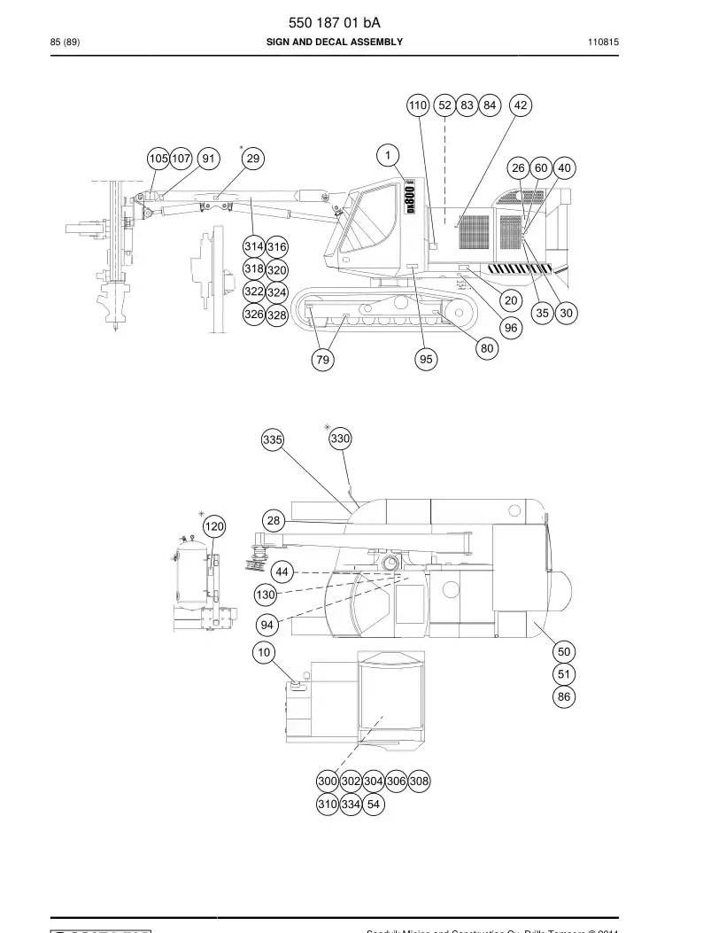 55002309a 550 023 09a Sign - Sandvik Technical Drawing