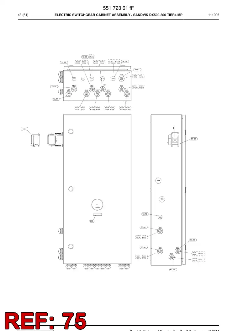 55002406b 550 024 06b Nut, Locking, Metallic - Sandvik Technical Drawing