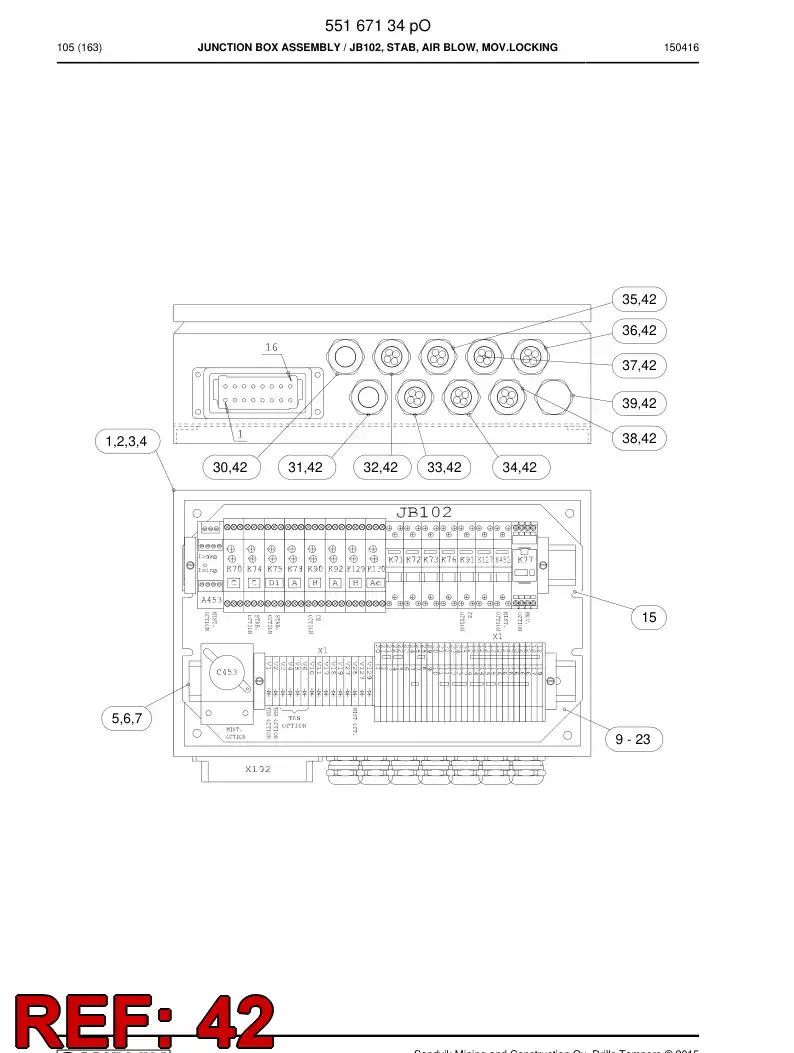 55002406c 550 024 06c Nut, Locking, Metal - Sandvik Technical Drawing
