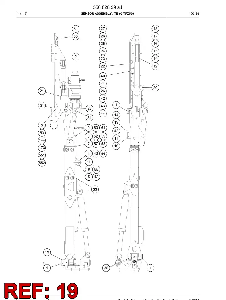 55002443a 550 024 43a Pointer - Sandvik Technical Drawing