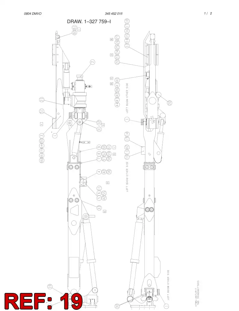 55002445 550 024 45 POINTER - Sandvik Technical Drawing