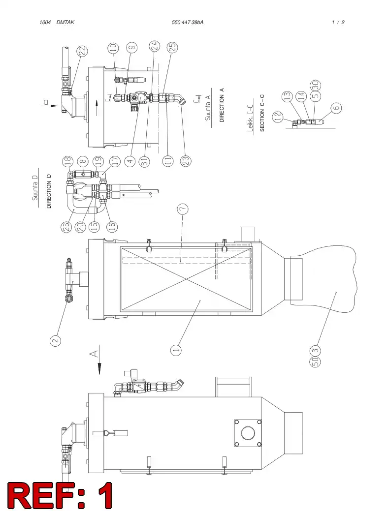 55002457 550 024 57 DUST COLLECTOR - Sandvik Technical Drawing