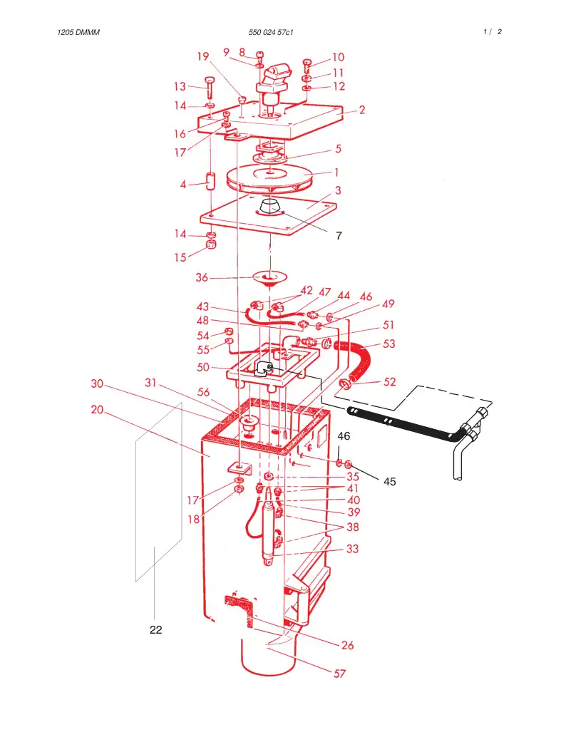 55002457c1 550 024 5711 DUST COLLECTOR - Sandvik Technical Drawing