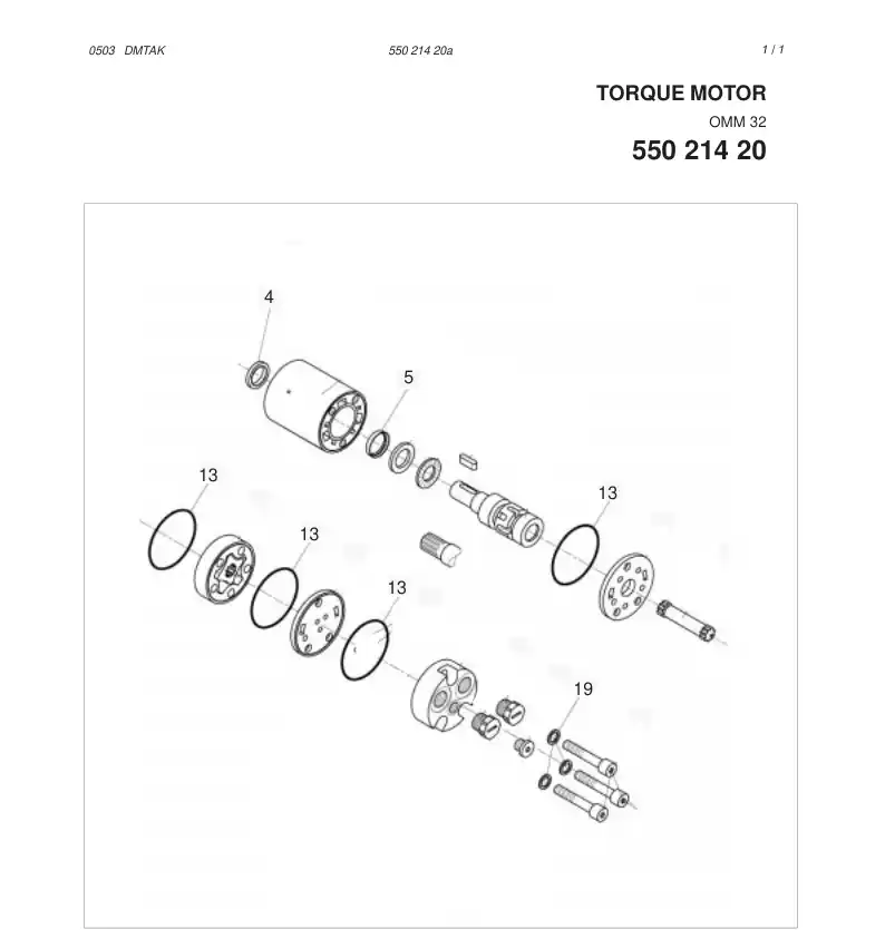 55002476 550 024 76 SEAL KIT FOR TORQUE MOTOR - Sandvik Technical Drawing