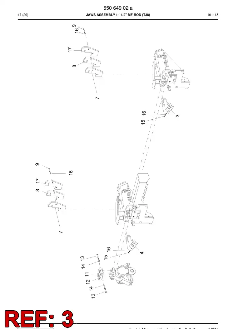 55002681a 550 026 81a Jaw - Sandvik Technical Drawing