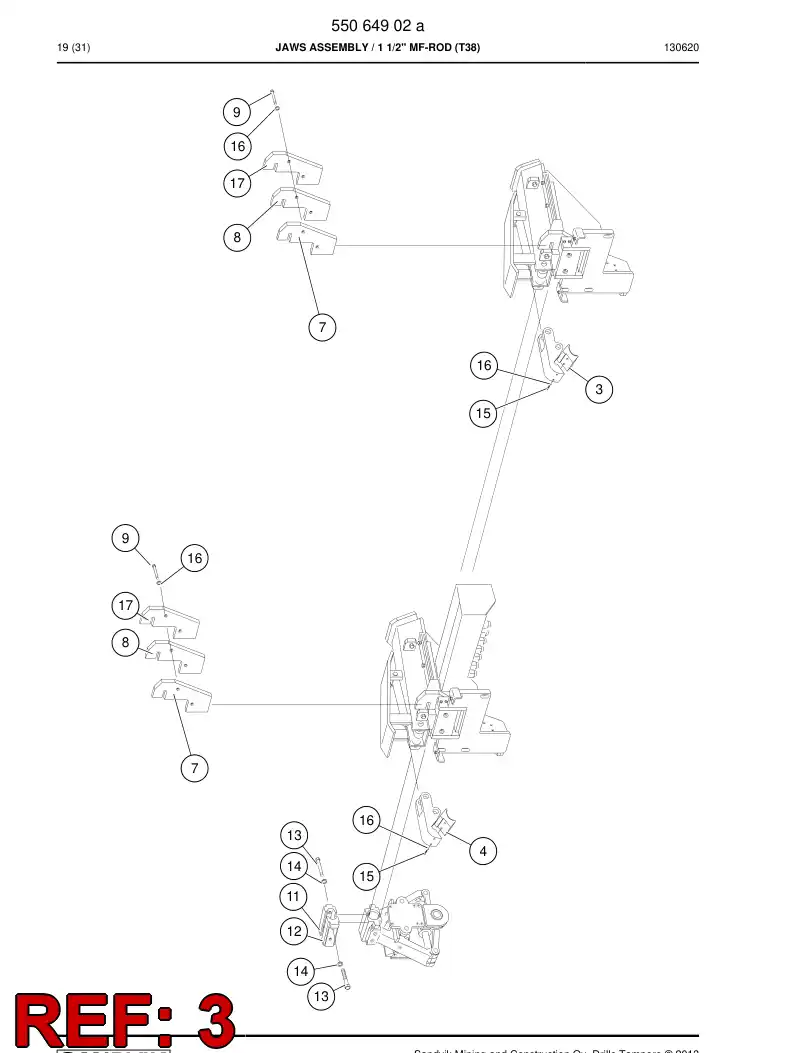 55002681c 550 026 81c Jaw - Sandvik Technical Drawing