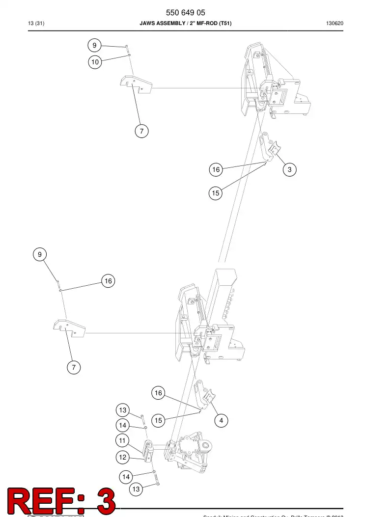 55002712a 550 027 12a Jaw - Sandvik Technical Drawing