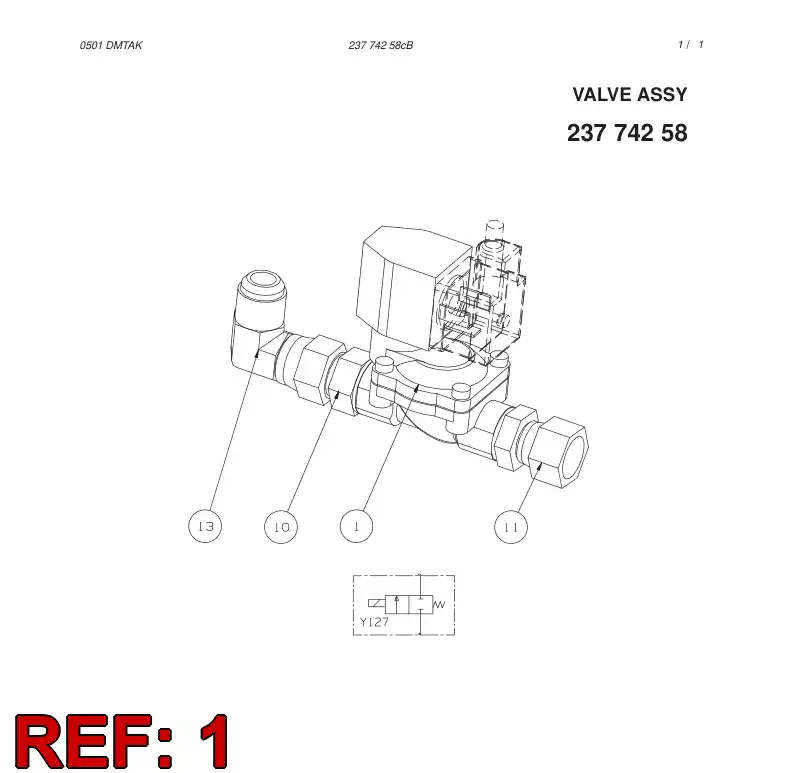 55002745 550 027 45 AIR VALVE - Sandvik Technical Drawing