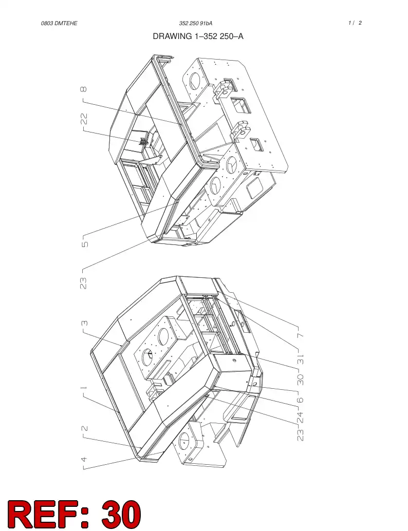 55002752 550 027 52 HINGE - Sandvik Technical Drawing