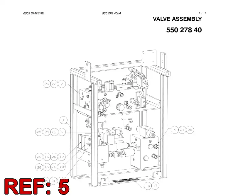 55002839 550 028 39 VALVE ASSEMBLY - Sandvik Technical Drawing