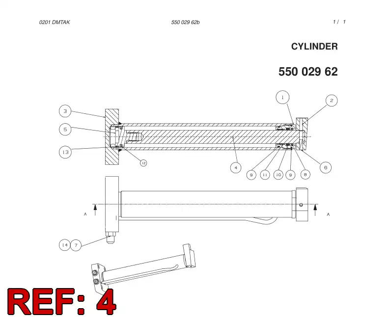 55002851 550 028 51 PISTON ROD - Sandvik Technical Drawing