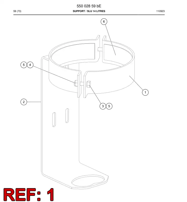 55002857 550 028 57 Top frame - Sandvik Technical Drawing