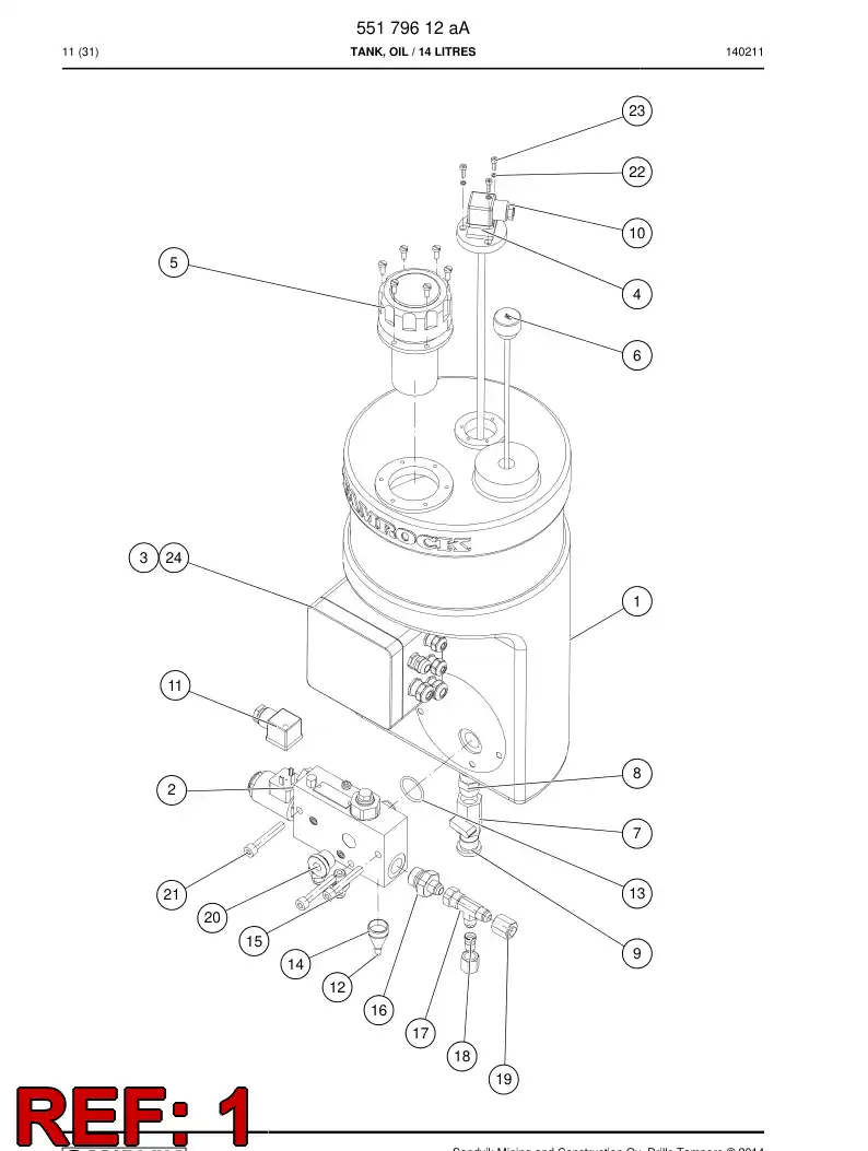 55002890a 550 028 90a RESERVATRIO - Sandvik Technical Drawing