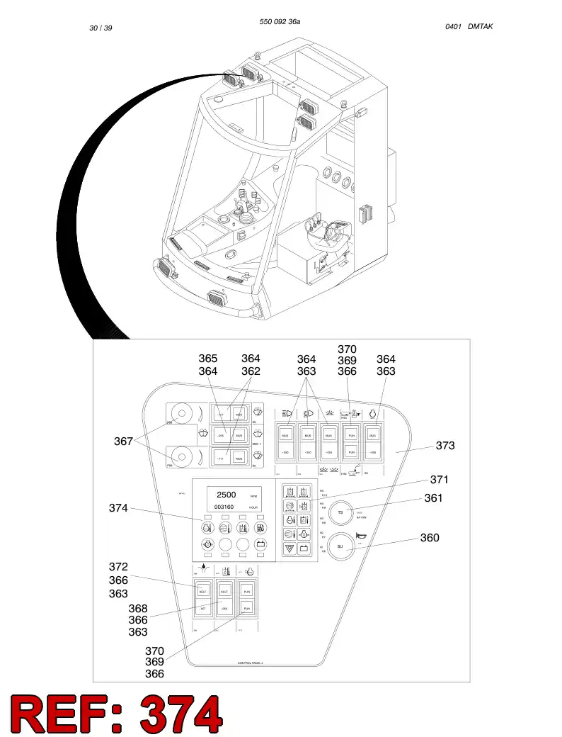 55003040 550 030 40 PROGRAMMED ELECTRONIC ASSEMBLY - Sandvik Technical Drawing