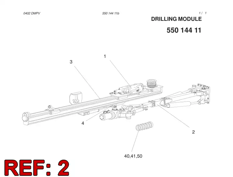 55003070 550 030 70 BOOM ASSEMBLY - Sandvik Technical Drawing