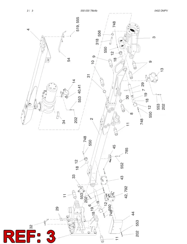 55003140 550 031 40 BOOM HEAD - Sandvik Technical Drawing
