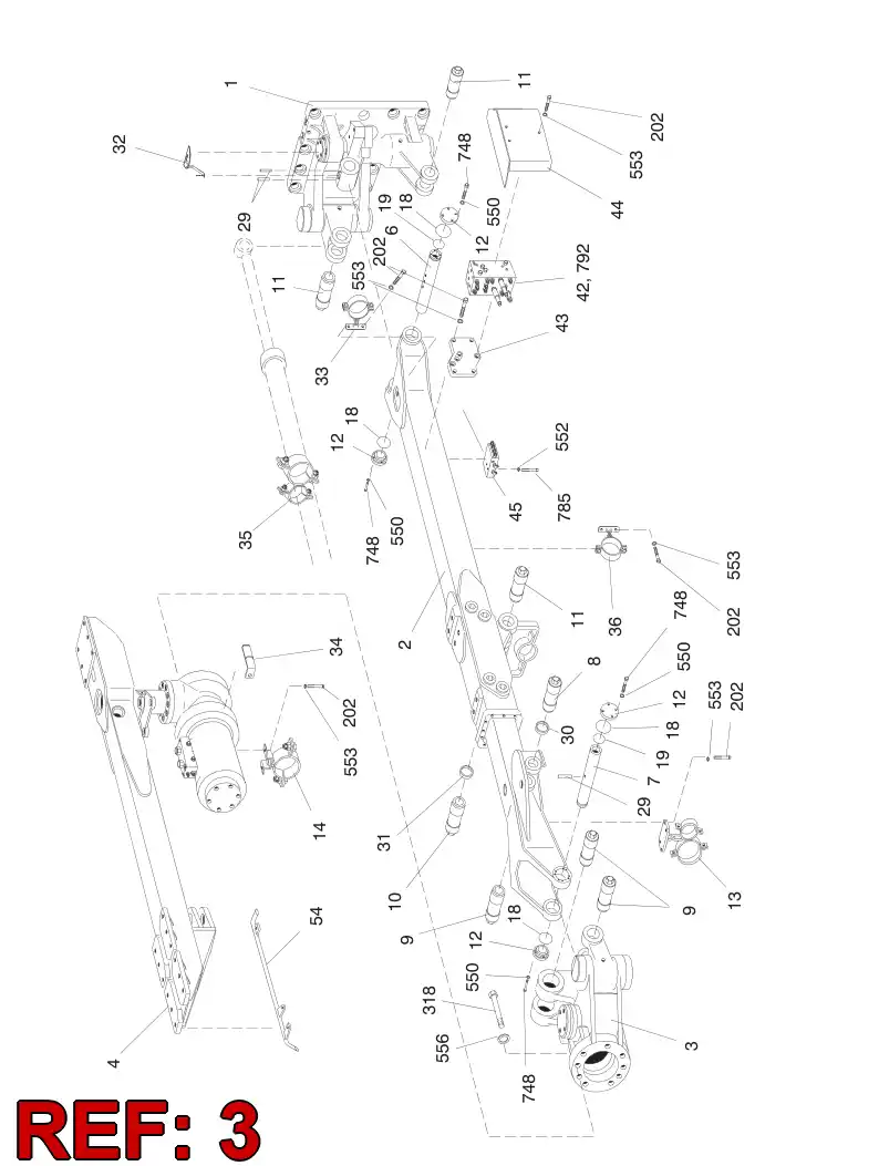 55003141 550 031 41 BOOM HEAD - Sandvik Technical Drawing