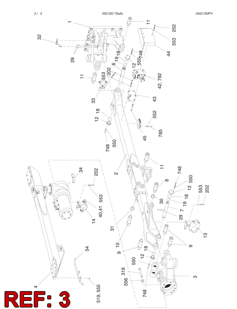 55003142 550 031 42 BOOM HEAD - Sandvik Technical Drawing