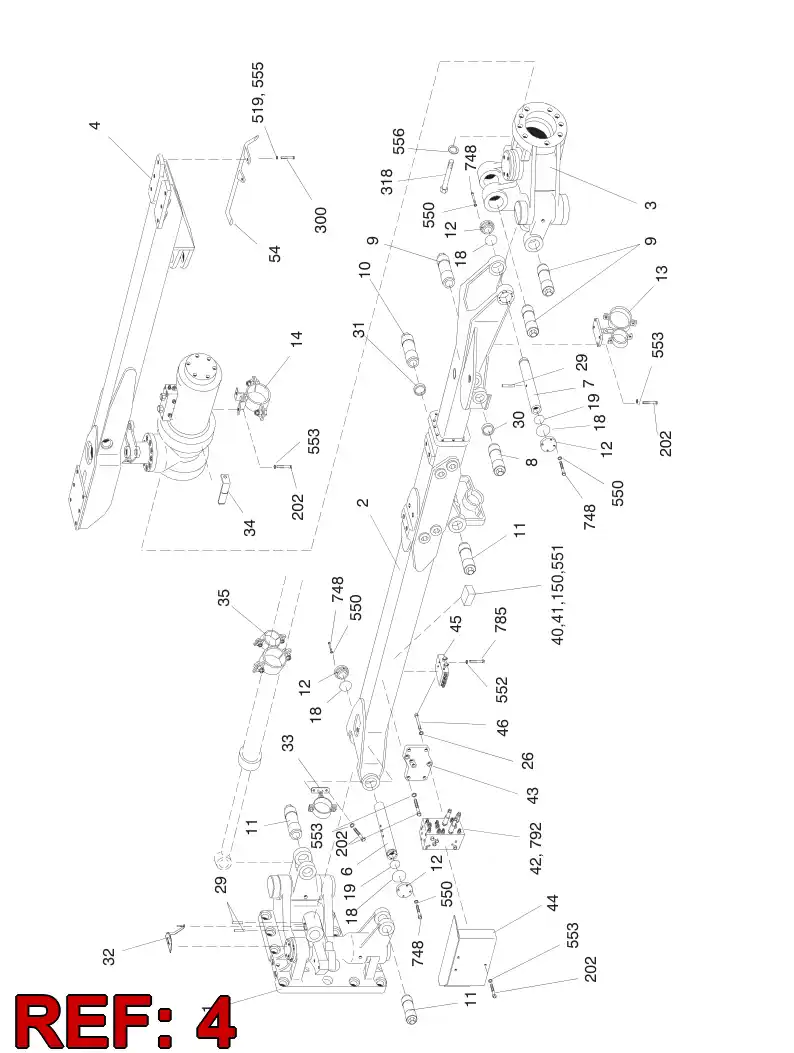 55003144 550 031 44 CRADLE - Sandvik Technical Drawing
