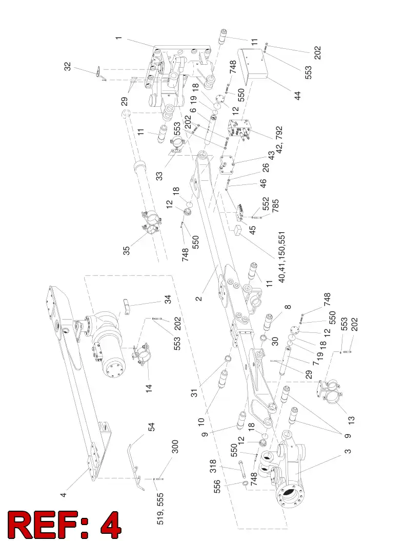 55003145 550 031 45 CRADLE - Sandvik Technical Drawing