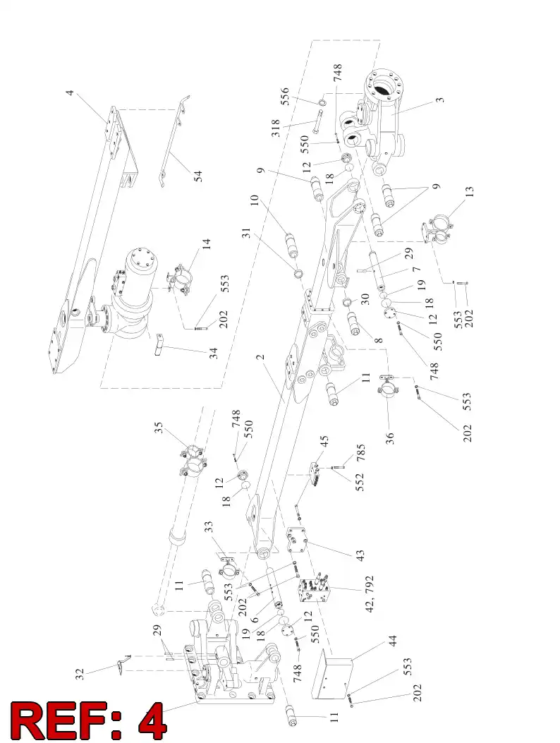 55003146 550 031 46 CRADLE - Sandvik Technical Drawing