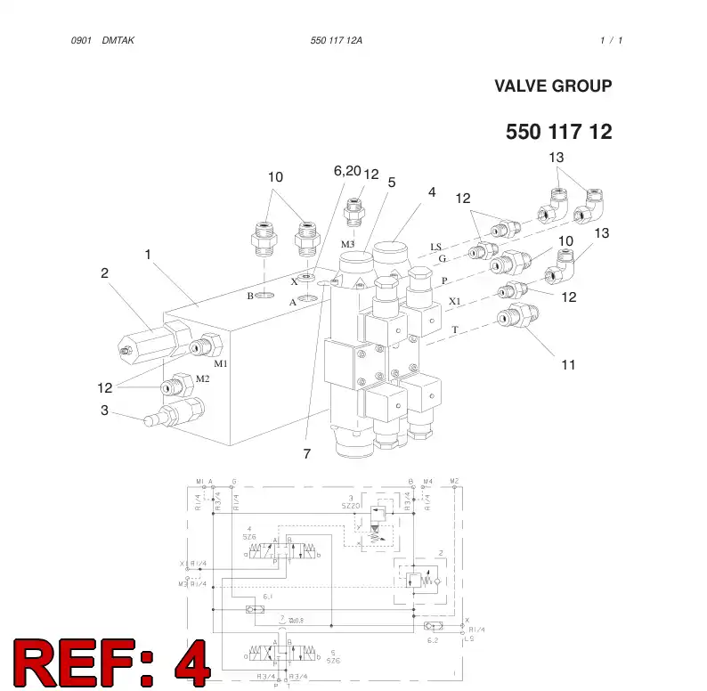 55003155 550 031 55 DIRECTIONAL VALVE ASSY - Sandvik Technical Drawing
