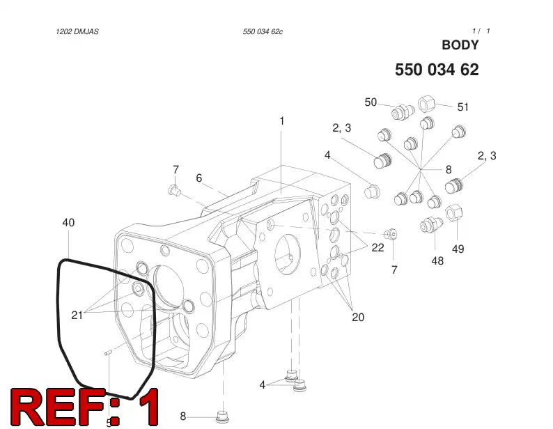 55003158 550 031 58 BODY - Sandvik Technical Drawing