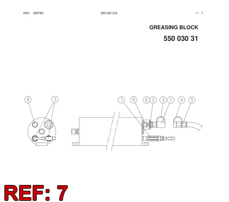 55003291 550 032 91 Lube unit - Sandvik Technical Drawing