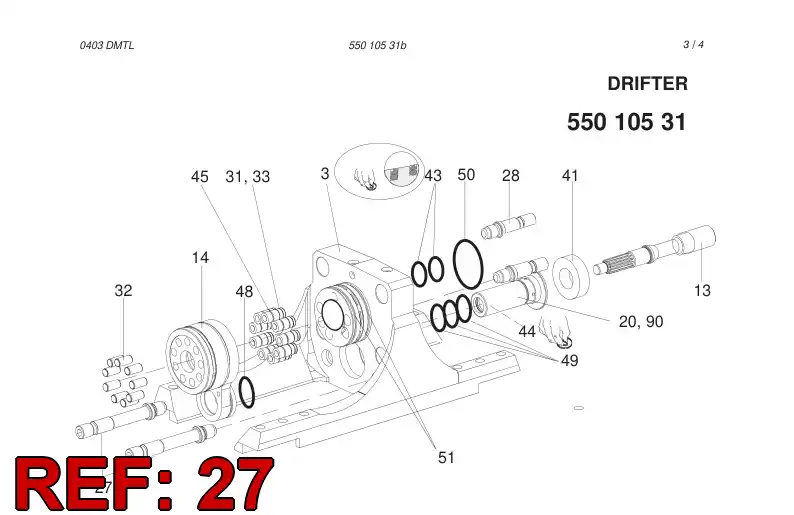 55003398 550 033 98 TIE ROD - Sandvik Technical Drawing