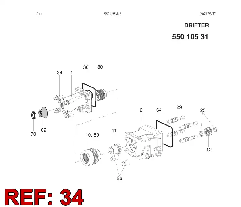 55003400 550 034 00 SCREW - Sandvik Technical Drawing