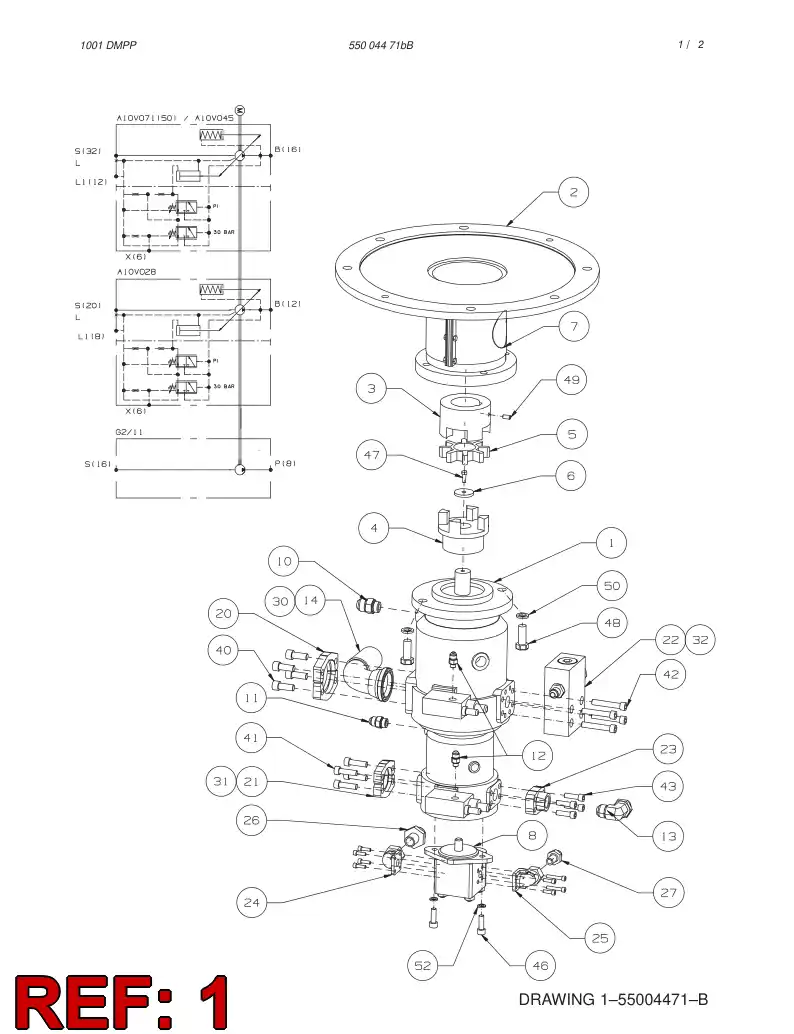 55003425 550 034 25 DOUBLE PUMP - Sandvik Technical Drawing