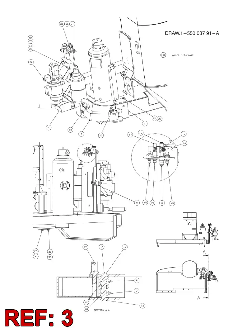 55003437 550 034 37 BRACKET - Sandvik Technical Drawing