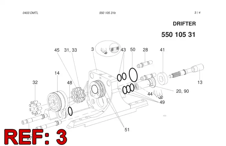 55003475 550 034 75 Spacer - Sandvik Technical Drawing