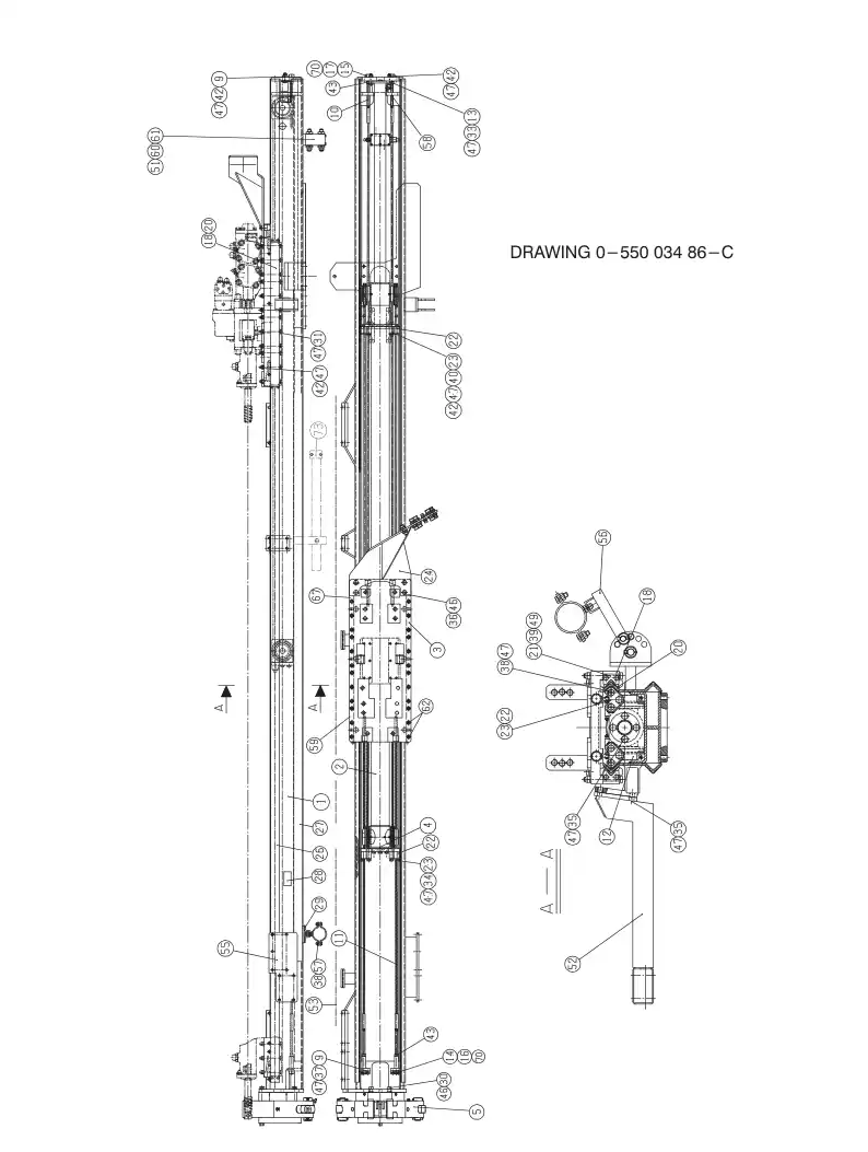 55003486gC 550 034 86gC CYLINDER FEED - Sandvik Technical Drawing